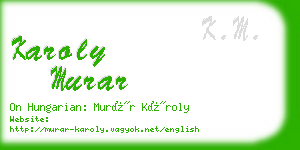 karoly murar business card